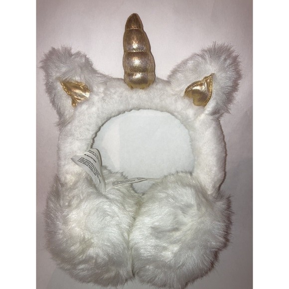 Claire’s Accessories Claires Fuzzy Sparkle Ear Muffs Whitegold